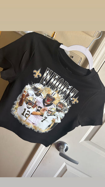 WhoDat Crop Graphic Tee