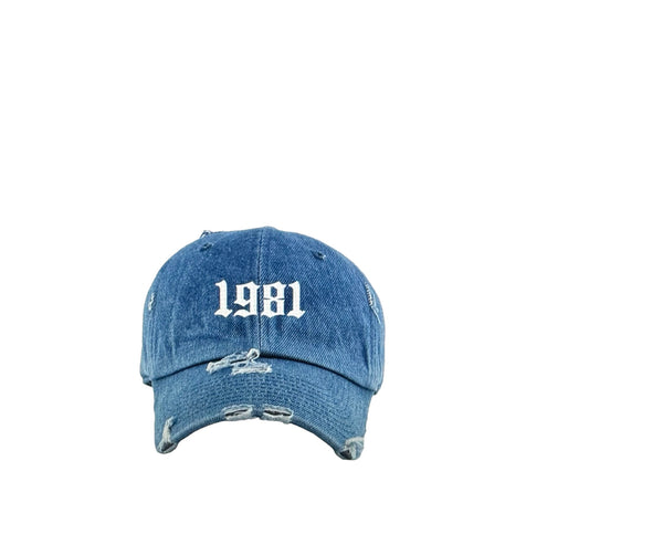 Denim Birth Year Hat (Scroll down to year)