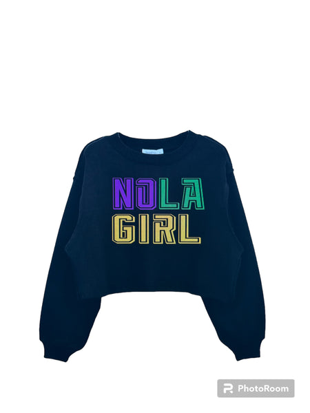 Nola Girl Crop Sweatshirt