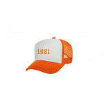 Orange Trucker Birth Year Hat (Scroll down to year)