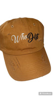 Gold Distressed WhoDat dad Hat