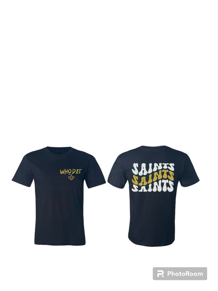 Front and Back Saints Wave Tee BLACK