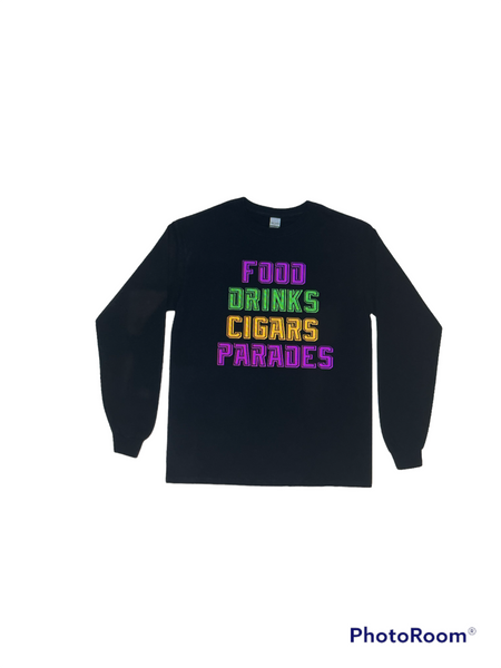 Food, Drinks, Cigars Long Sleeve Unisex Tee