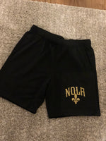 Men Black and Gold Cotton Nola Shorts (Slim Fit)